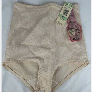 NWT Vintage Flexees Beige Lace Briefs Tummy Control Panties S 25-26 Waist Girdle